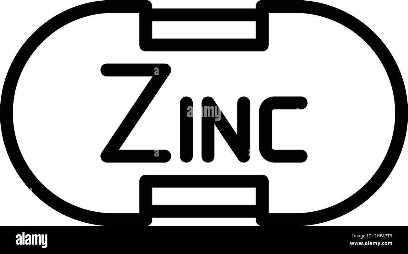 Zinc capsule icon outline vector. Iron element. Calcium mineral Stock Vector