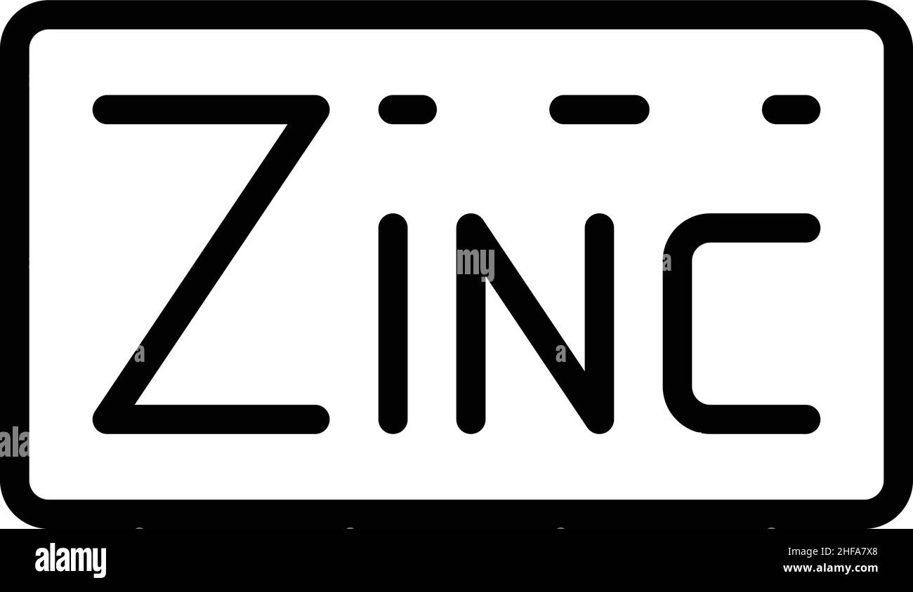 Zinc banner icon outline vector. Zn nutrition. Element calcium Stock Vector