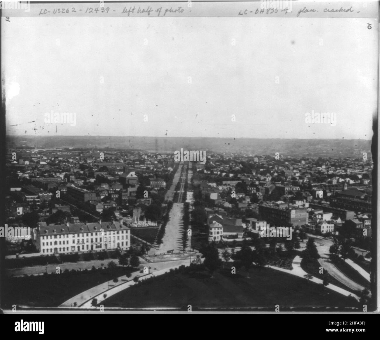 SE view from dome of U.S. Capitol, showing Carroll Row (present site of ...