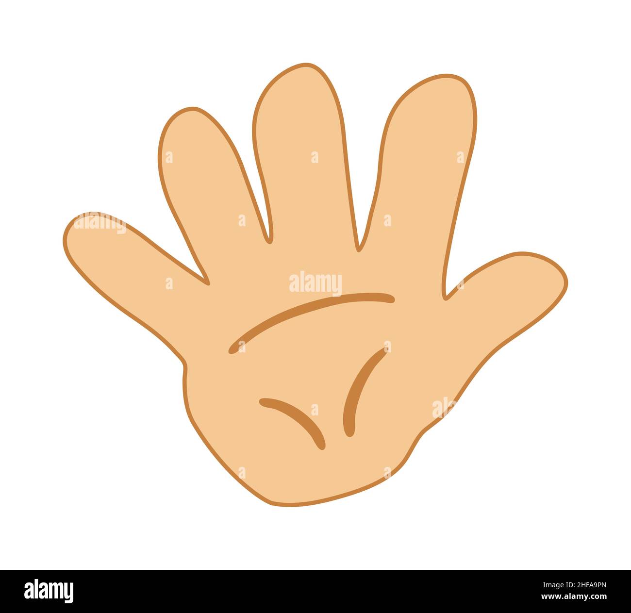 Five fingers counting icon for education. Hands with fingers Stock