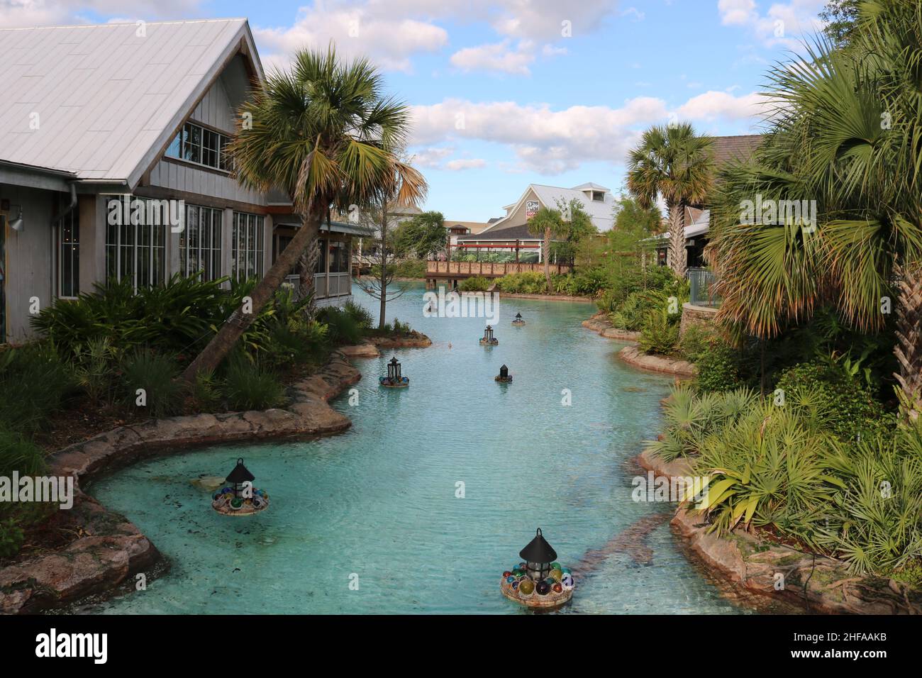 Man made river at Disney Springs Stock Photo Alamy