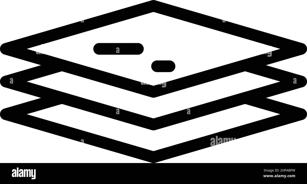 Layer drywall icon outline vector. Wall plaster. House cement Stock Vector