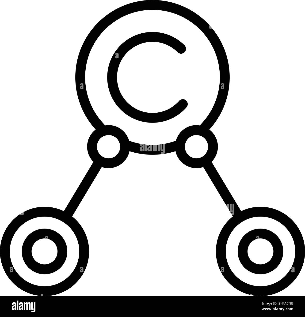 Molecule collagen icon outline vector. Skin hair. Age protein Stock ...