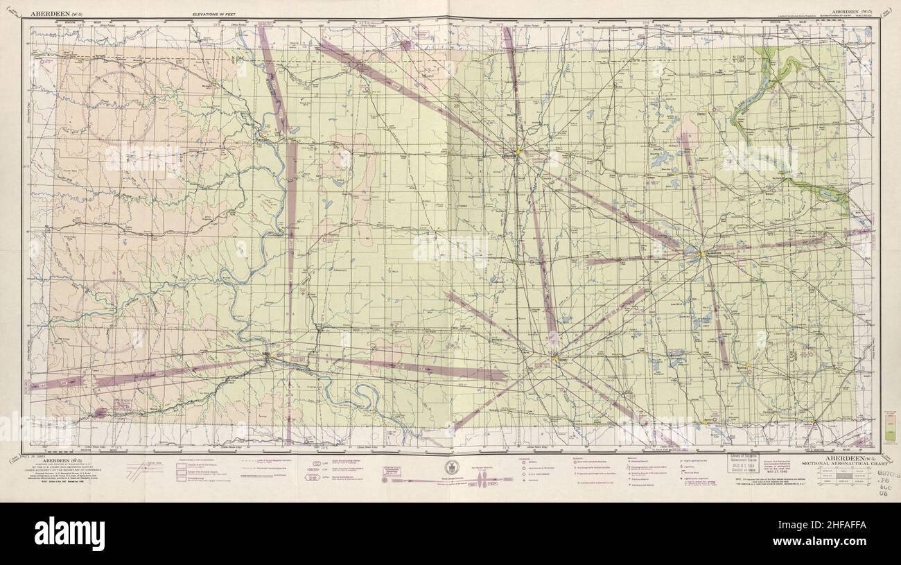 Sectional aeronautical charts (United States Stock Photo Alamy