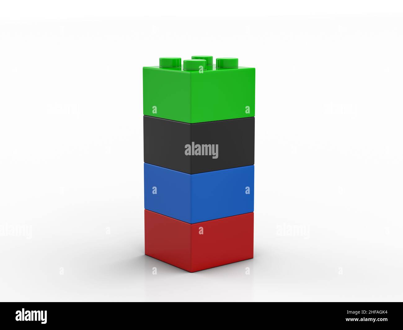 Toy blocks on a white background. 3d illustration Stock Photo - Alamy
