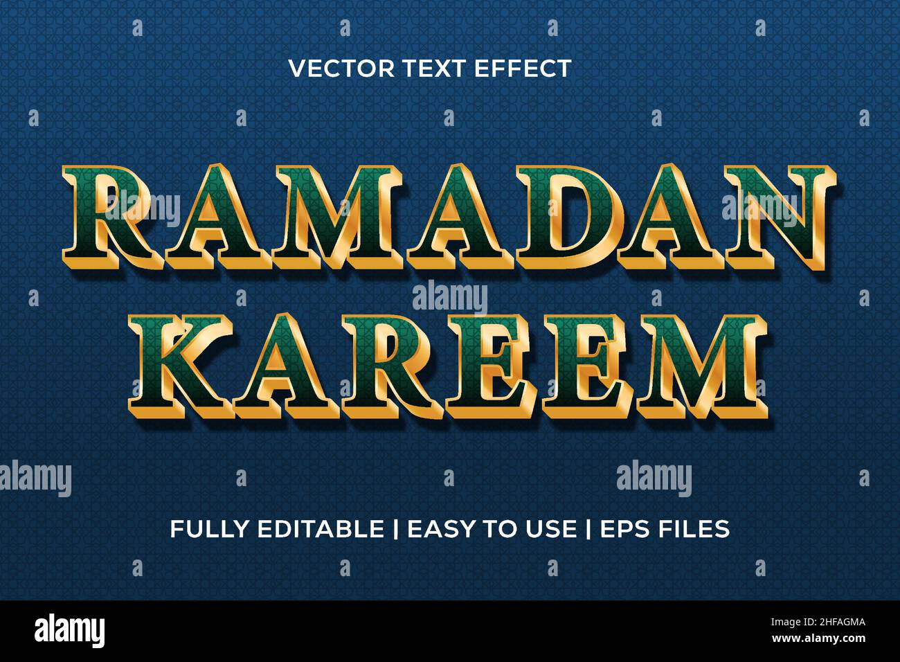 editable vector text effect ramadan kareem. easy to use, eps files Stock Vector