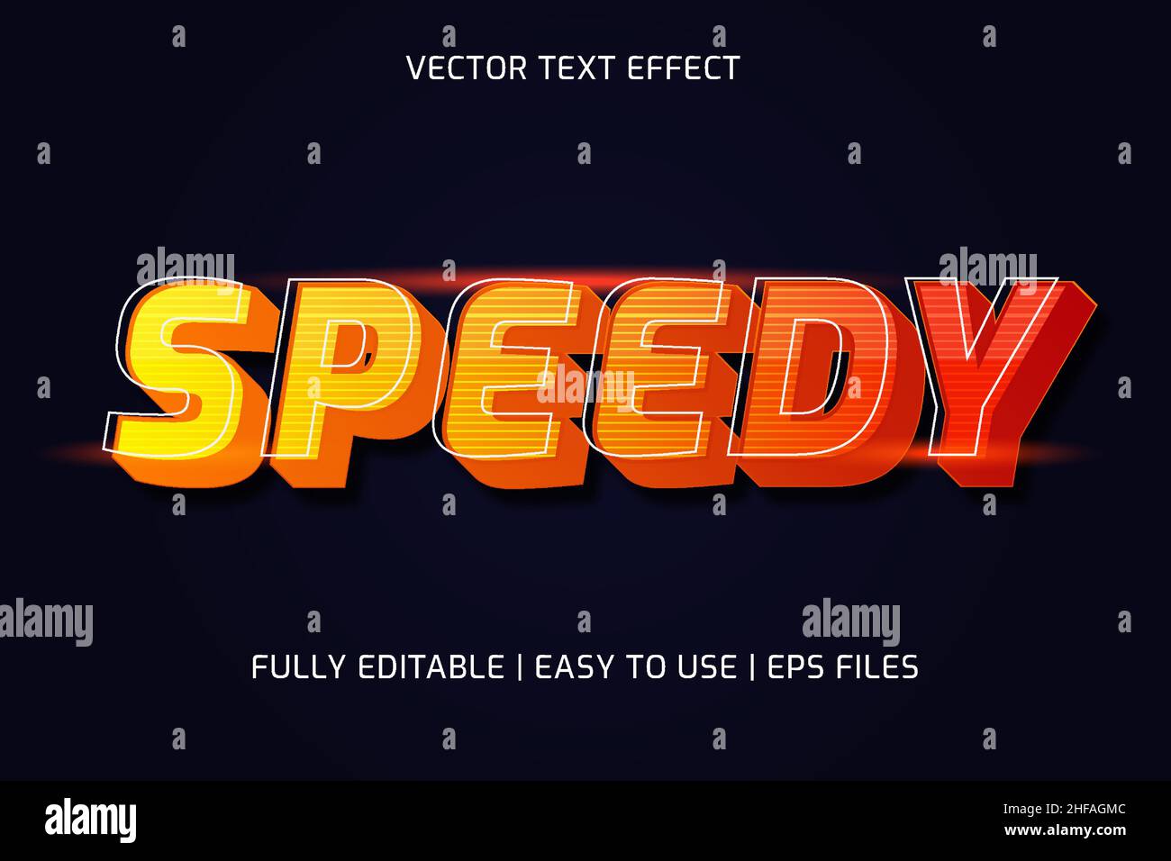 vector text effect speedy. editable speedy text effect. easy to use, fully editable Stock Vector
