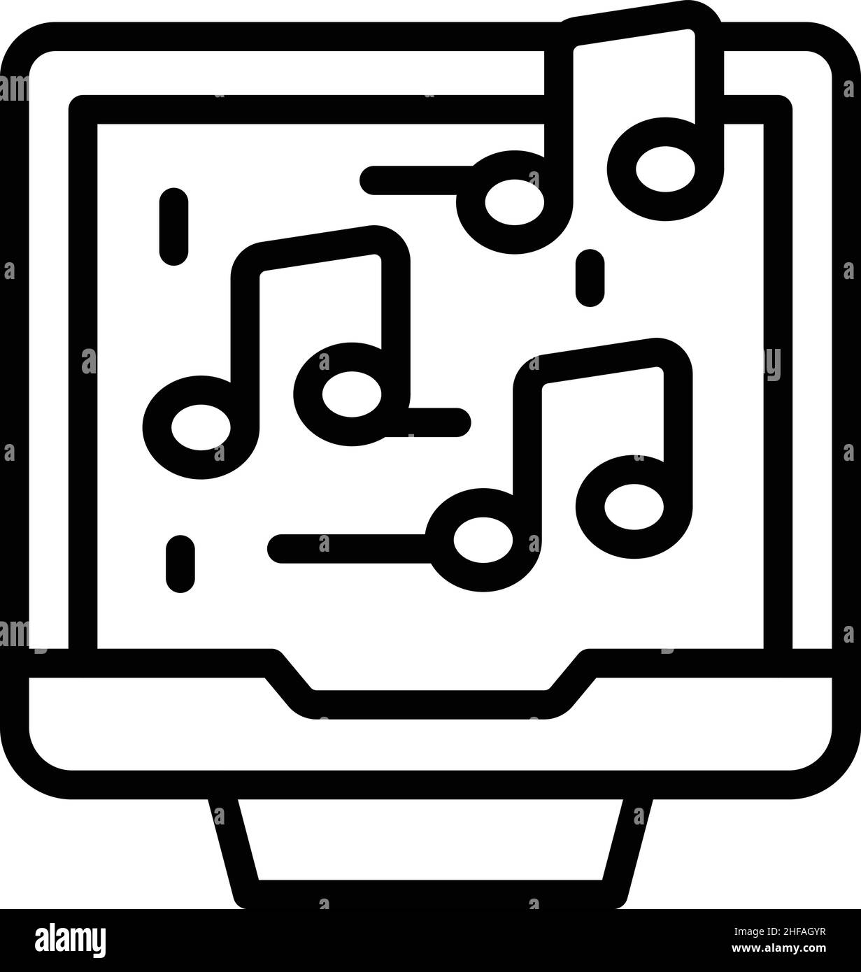 Music arcade icon outline vector. Game machine. Button menu Stock ...