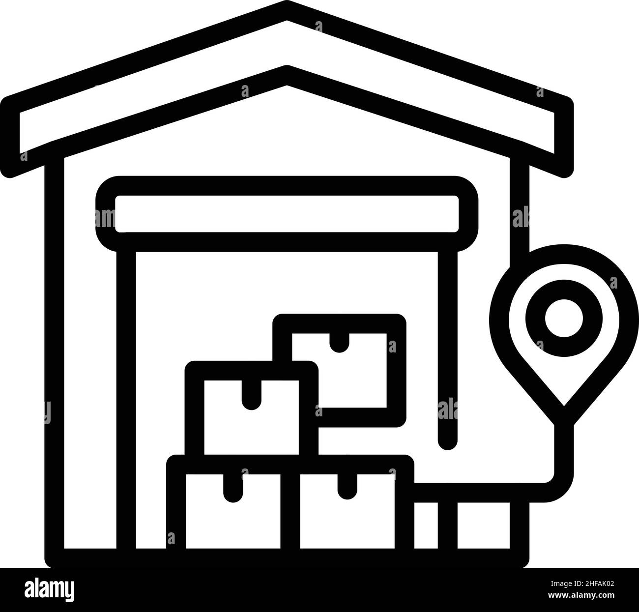 Parcel warehouse icon outline vector. Cargo export. Service order Stock ...