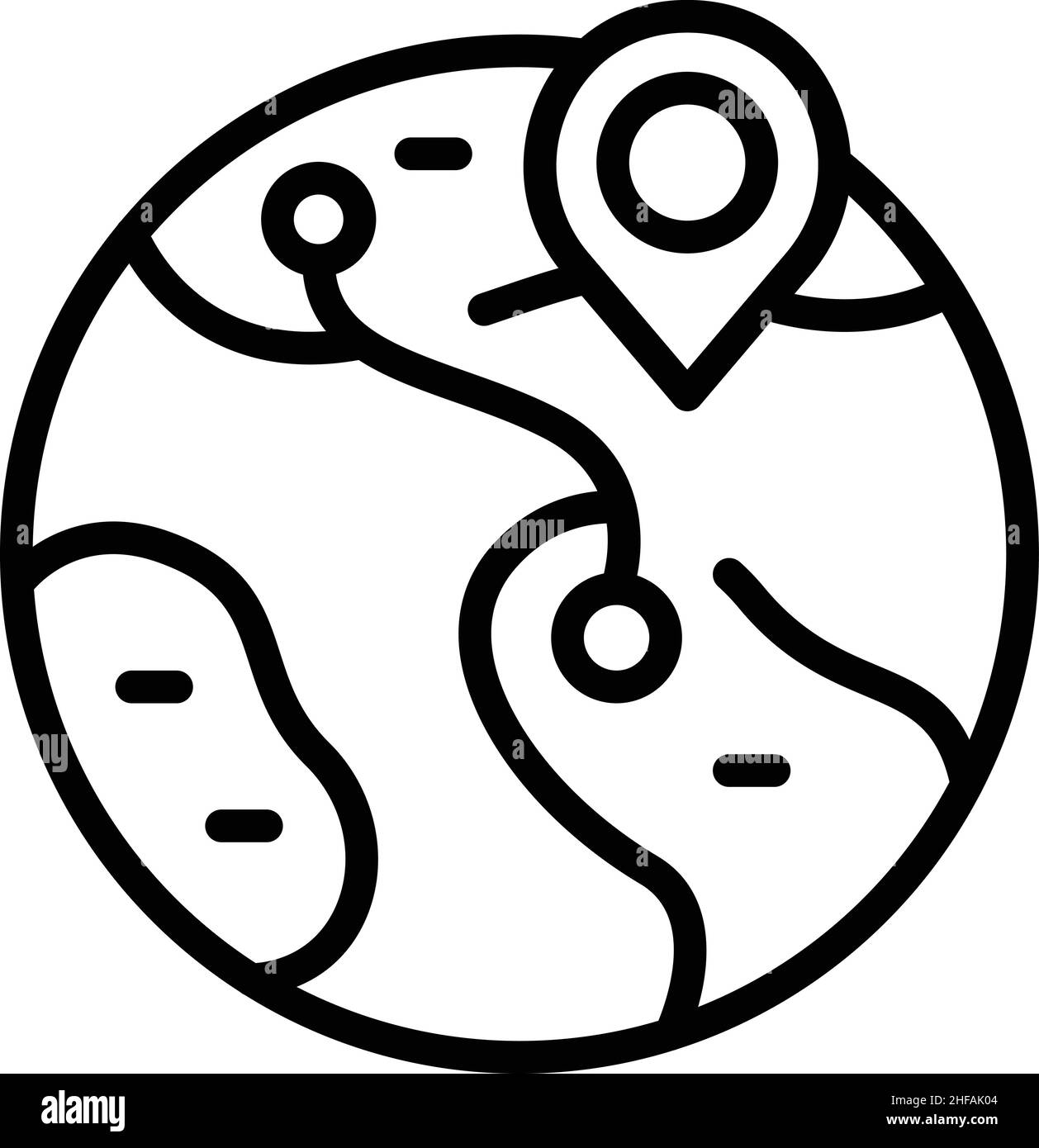 Global parcel location icon outline vector. Export box. Order date ...