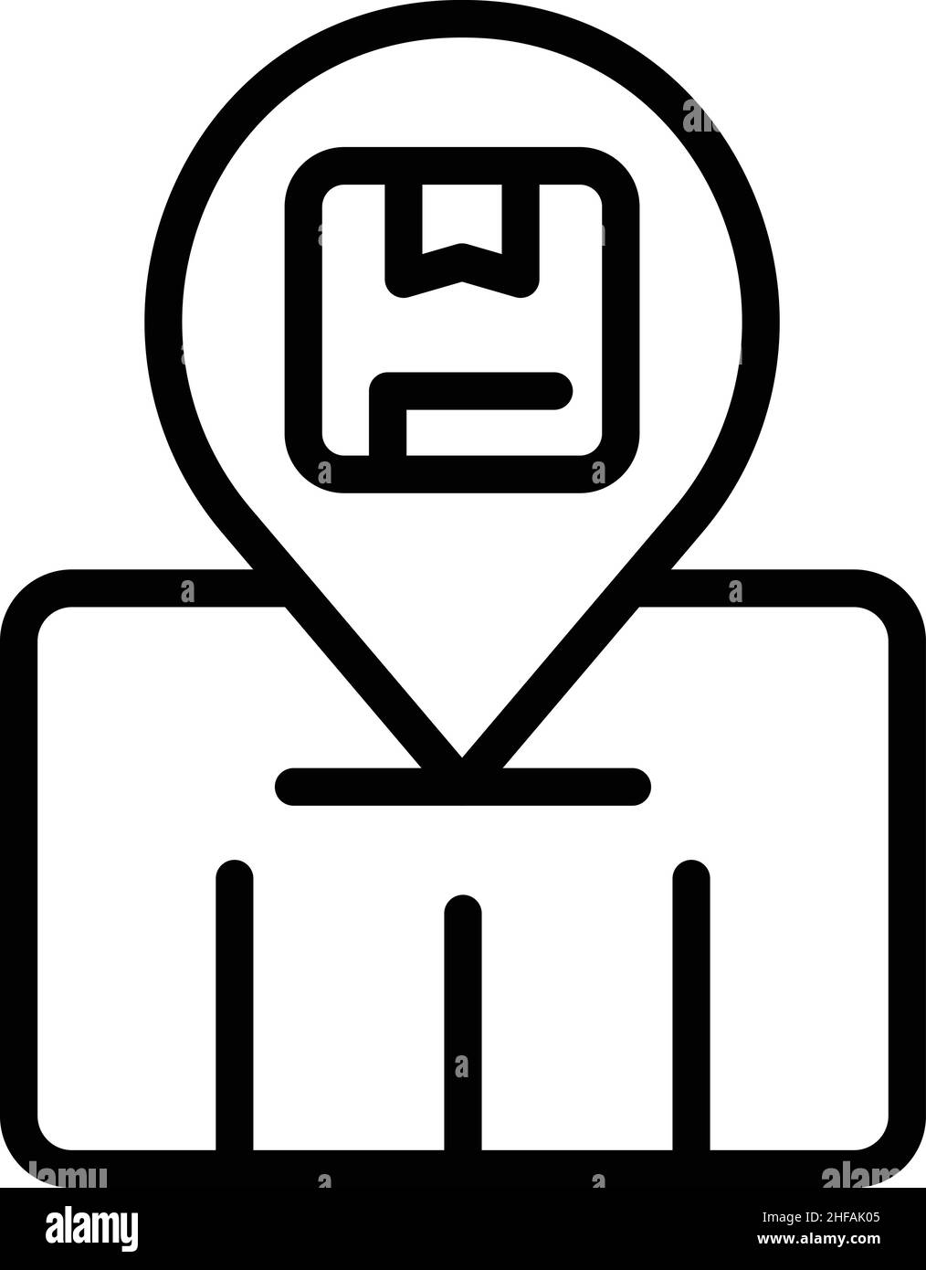 Parcel location icon outline vector. Delivery cargo. Export service ...