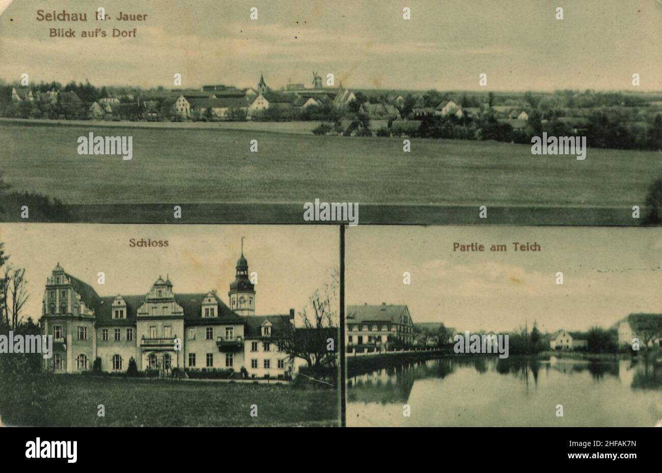 Seichau, Schlesien Stadtansicht; Schloss; Teich Stock Photo Alamy