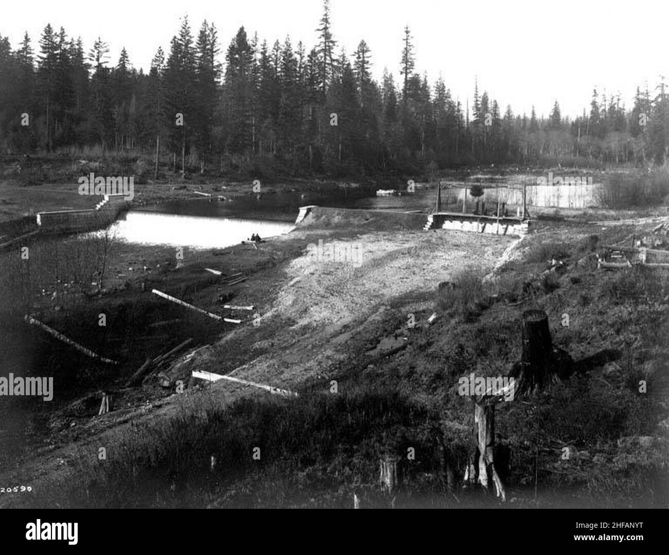 Seattle Water Department, diversion dam and intake on Cedar River at