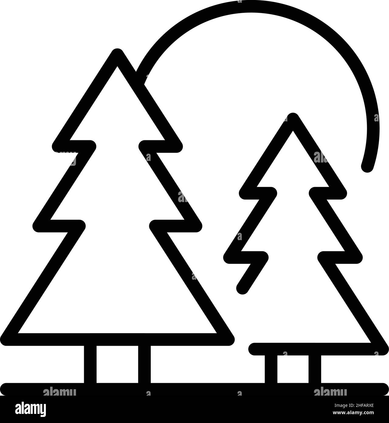 Fir tree forest icon outline vector. Eco tourism. Travel walk Stock ...