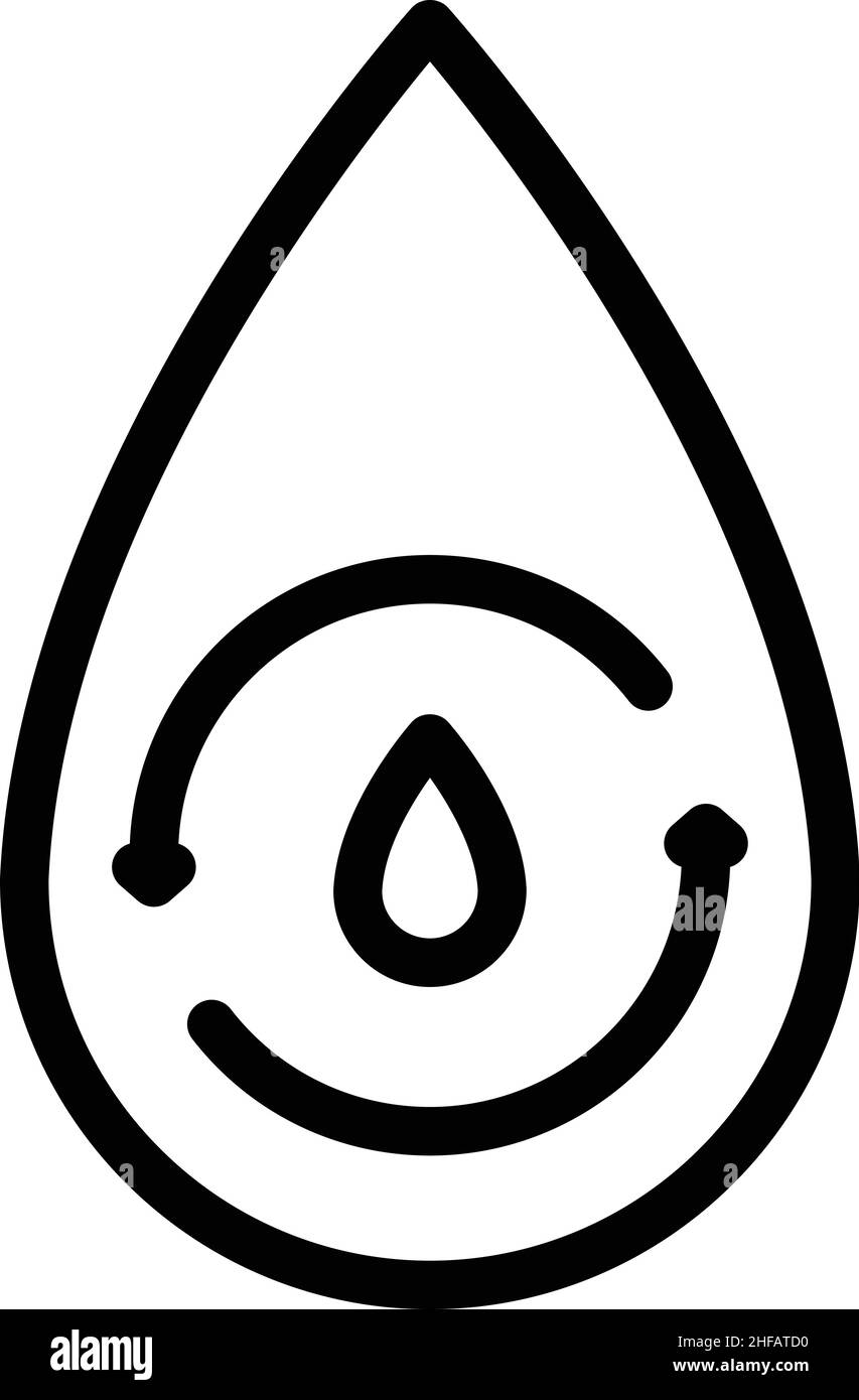 Water recycle icon outline vector. Save drop clean. Drink fresh Stock ...