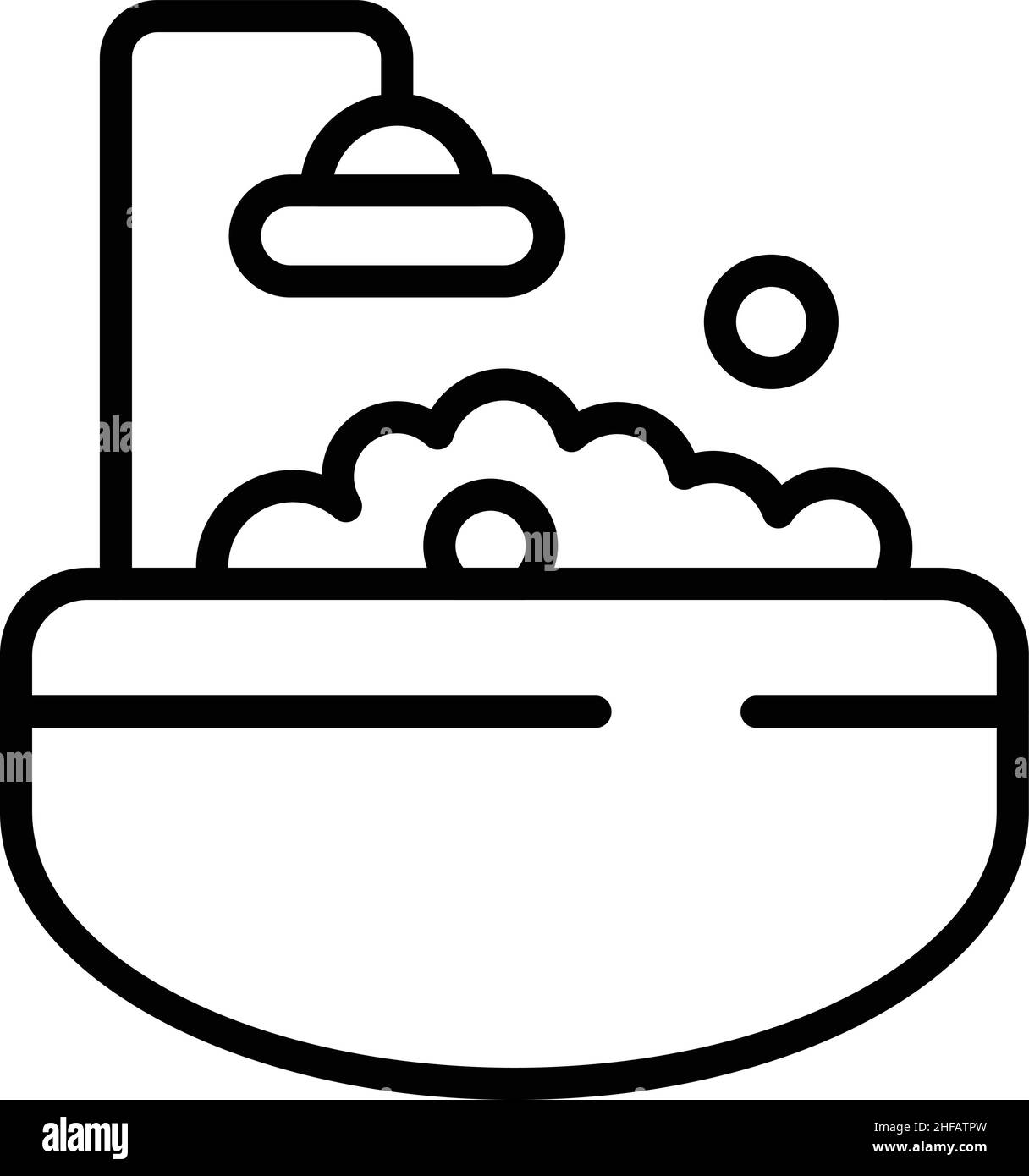 Pet bathtub icon outline vector. Dog spa. Grooming shower Stock Vector