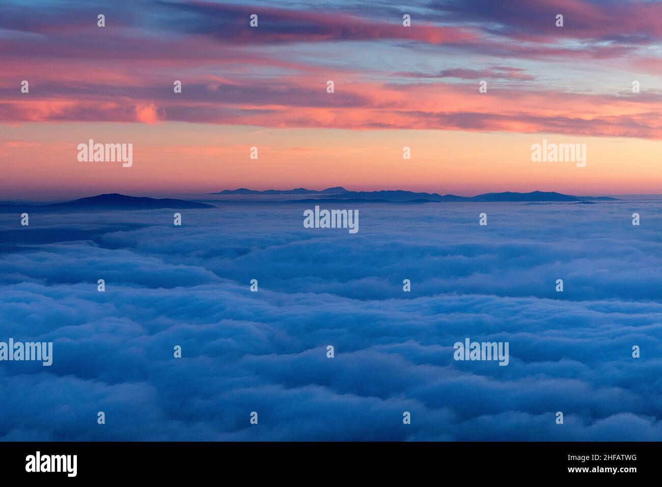 Sunset sky abstract, colorful sunset clouds Stock Photo