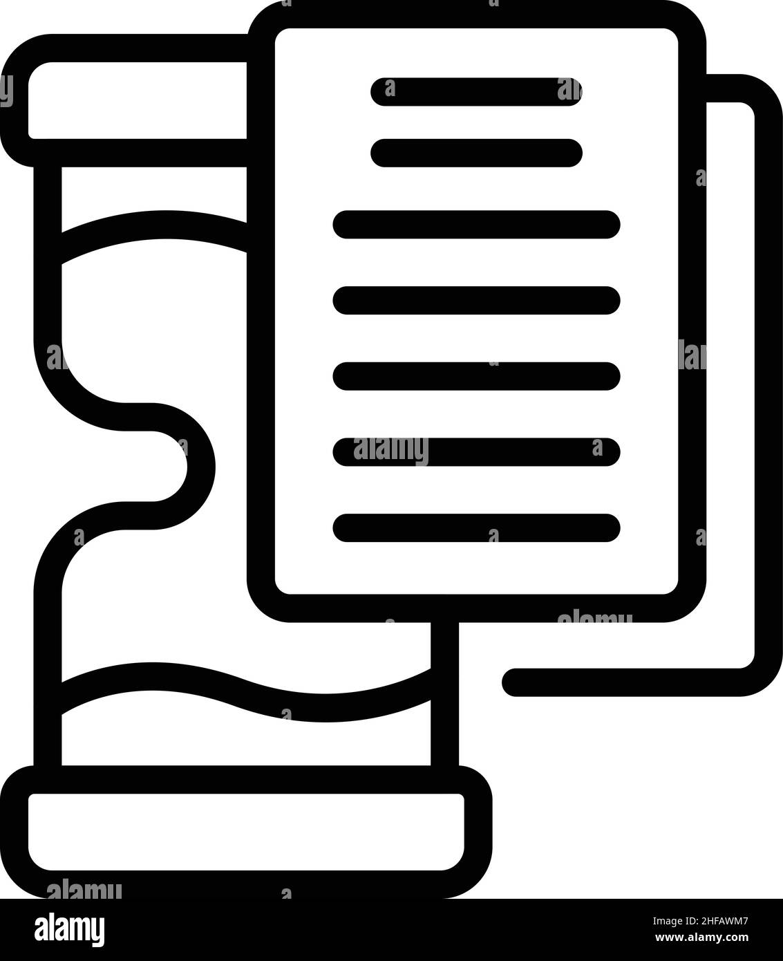 Homework hourglass icon outline vector. Child study. Learning father ...