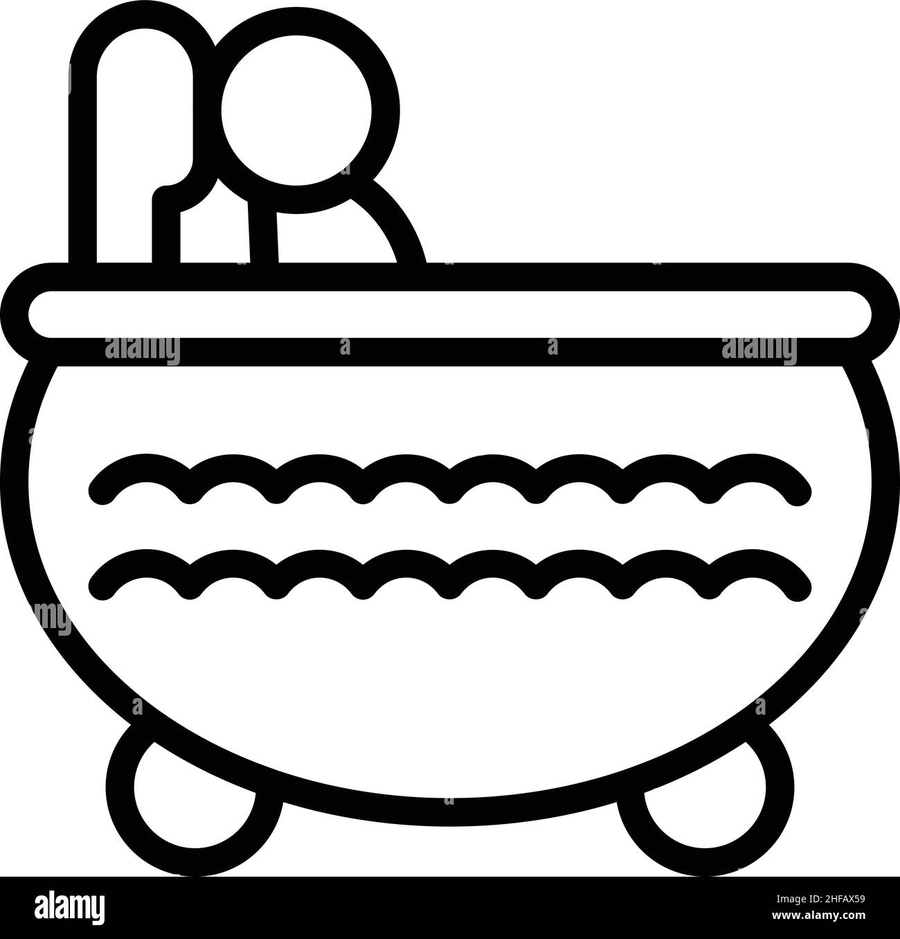 Physiotherapy bathtub icon outline vector. Spa health. Physio hydro Stock Vector