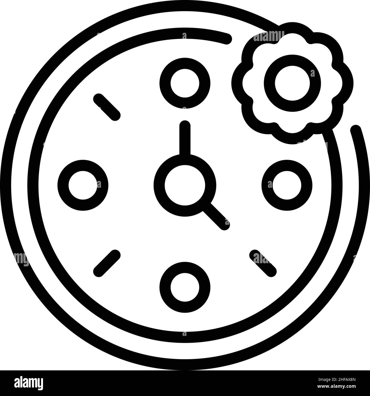 Clock spa icon outline vector. Exercise health. Leg hydro Stock Vector