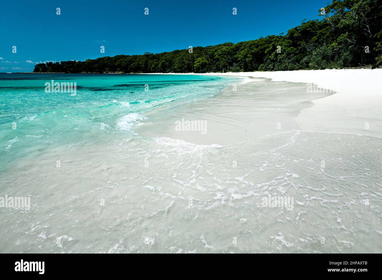 Turquoise water at Murrays Beach in Booderee National Park. Stock Photo