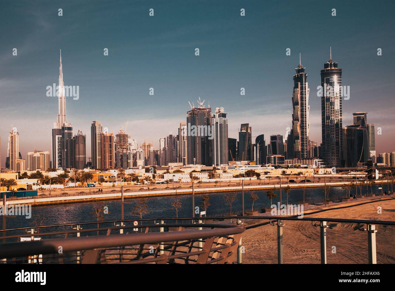 dubai-uae-february-2018-dubai-downtown-skyscrapers-as-viewed-from