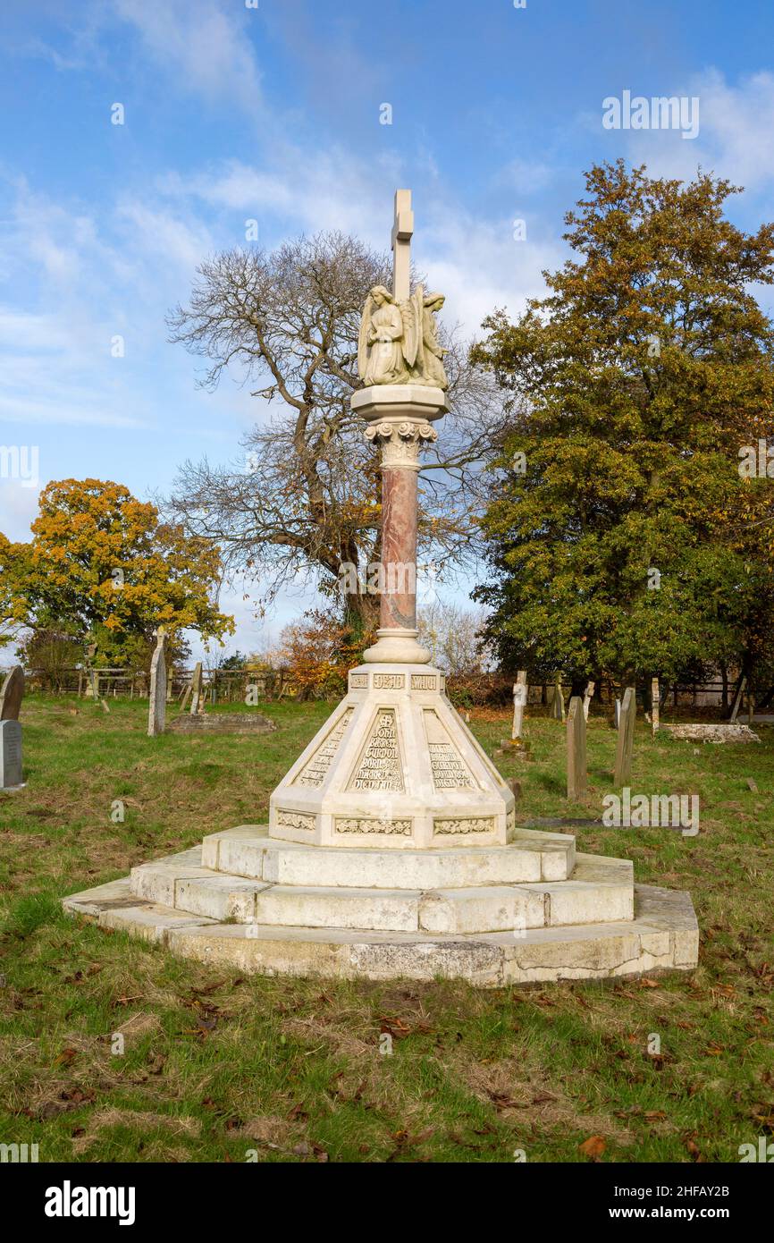 Gurdon family memorial monument in graveyard, Assington church, Suffolk, England, UK Stock Photo