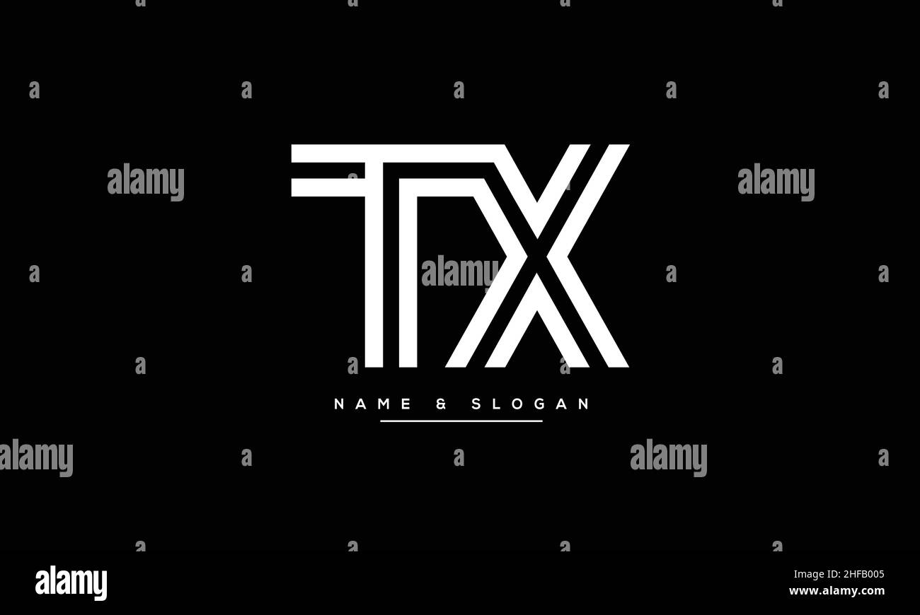 TX, XT Abstract Letters Logo monogram Stock Vector