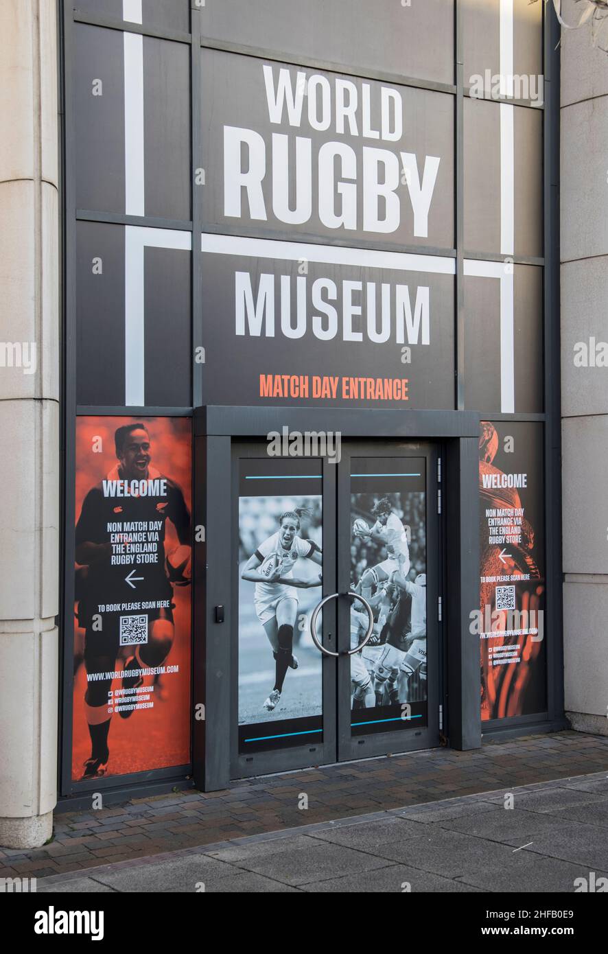 entrance to the world rugby museum at twickenham rugby stadium Stock Photo