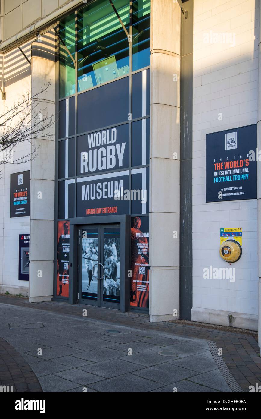 entrance to the world rugby museum at twickenham rugby stadium Stock Photo