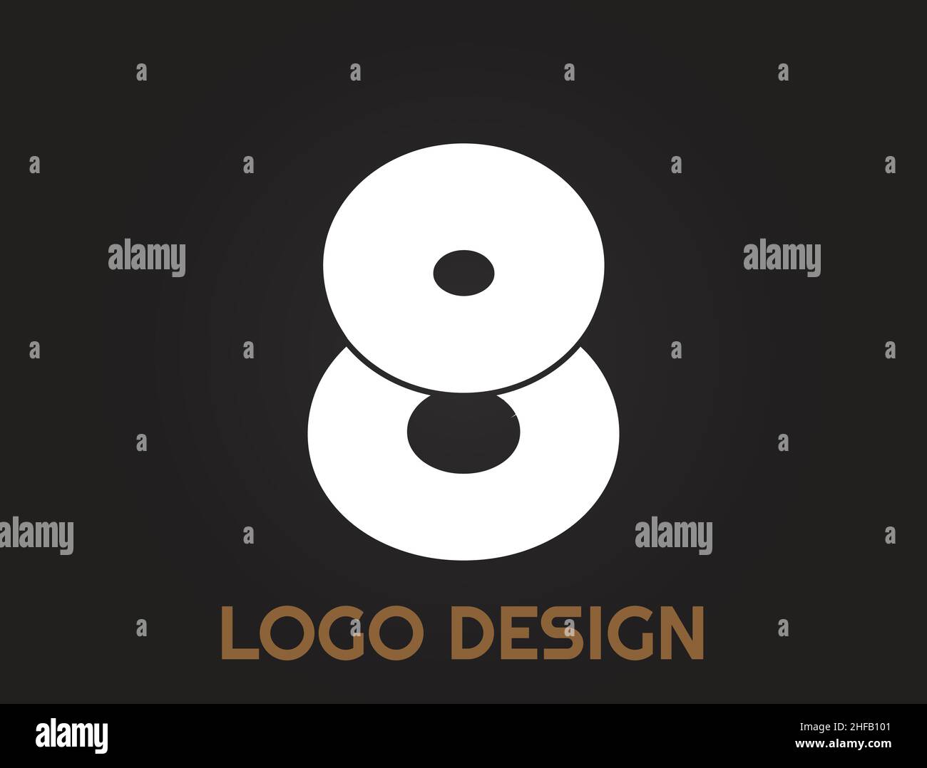 numbers in a beautiful design , logo design Stock Vector