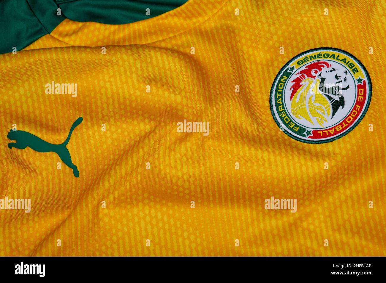 Close up of Senegal National Football team kit. Stock Photo