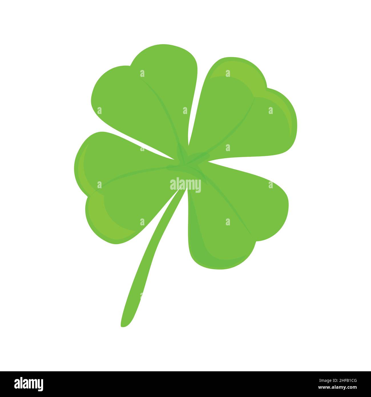 Lucky clover four leaf isolated on white background. For St. Patrick's ...