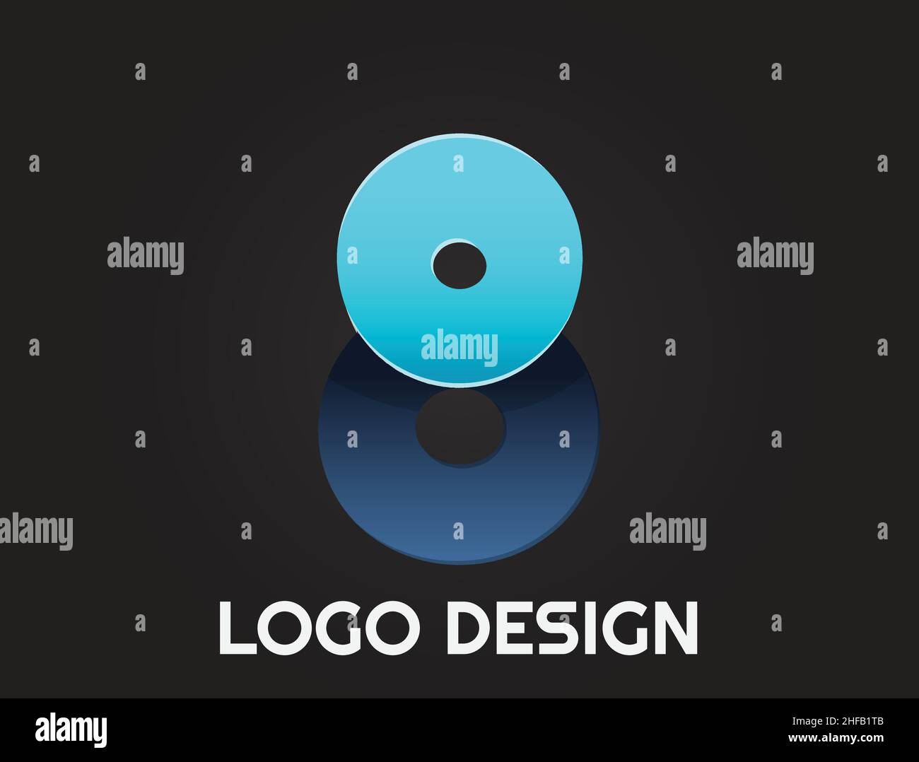 numbers in a beautiful design , logo design Stock Vector