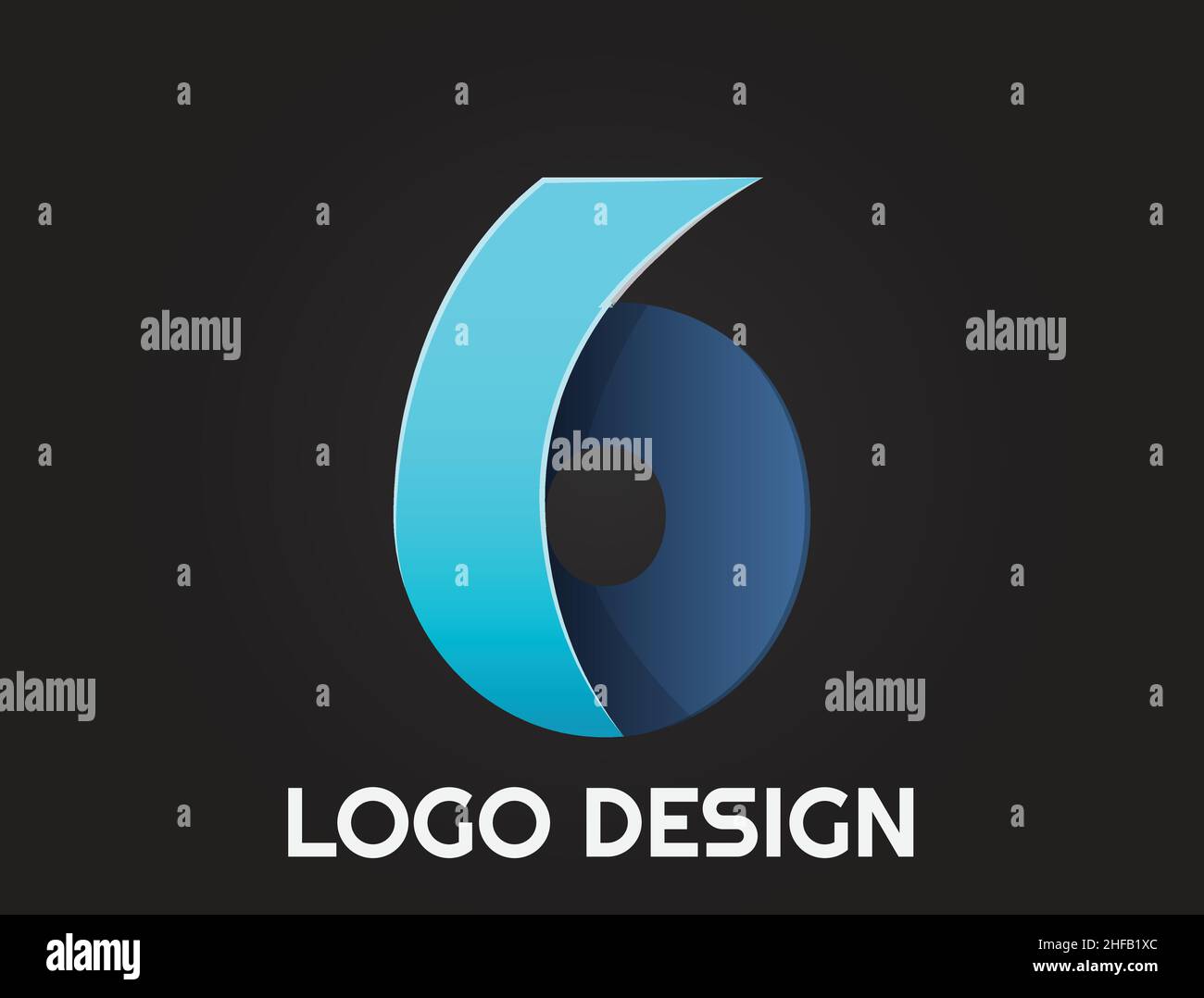 numbers in a beautiful design , logo design Stock Vector