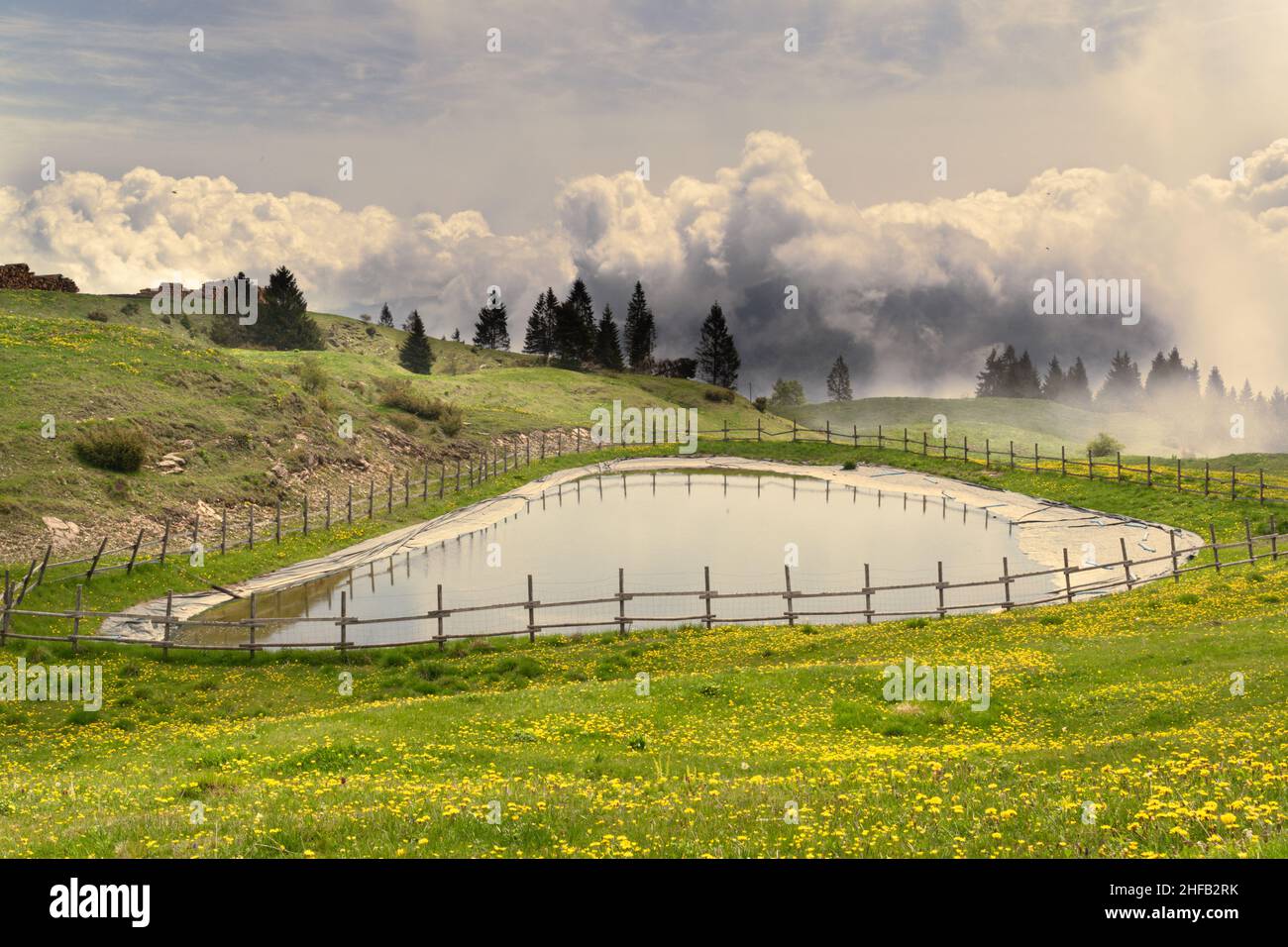 Pond on mountain pasture hi-res stock photography and images - Alamy