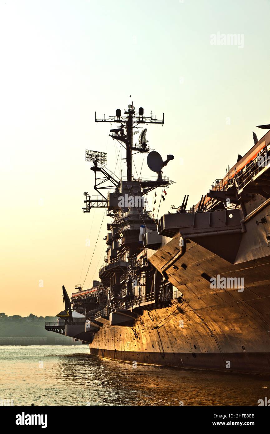 Aircraft Carrier As Museum In New York Stock Photo Alamy   Aircraft Carrier As Museum In New York 2HFB3EB 