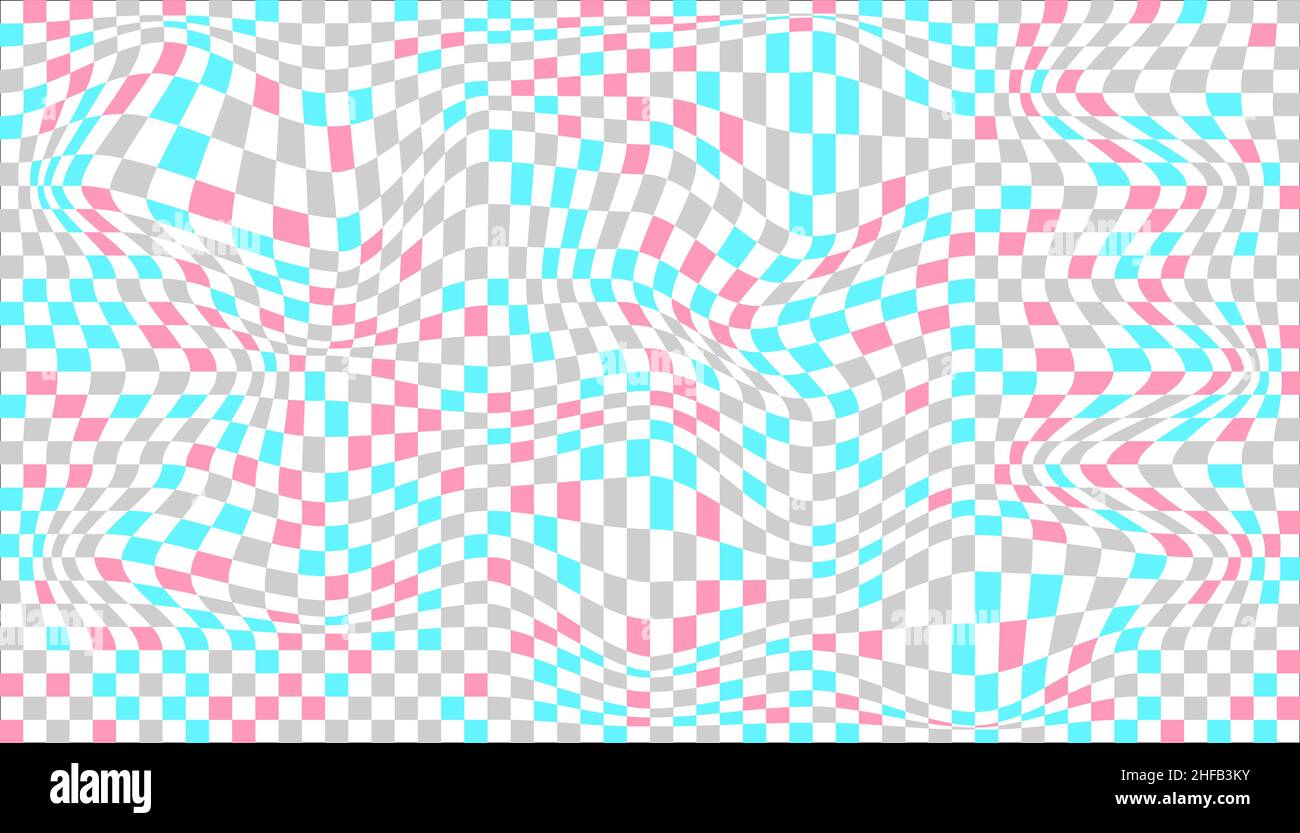Distorted surface. Chess background with distortion. Optical illusion ...