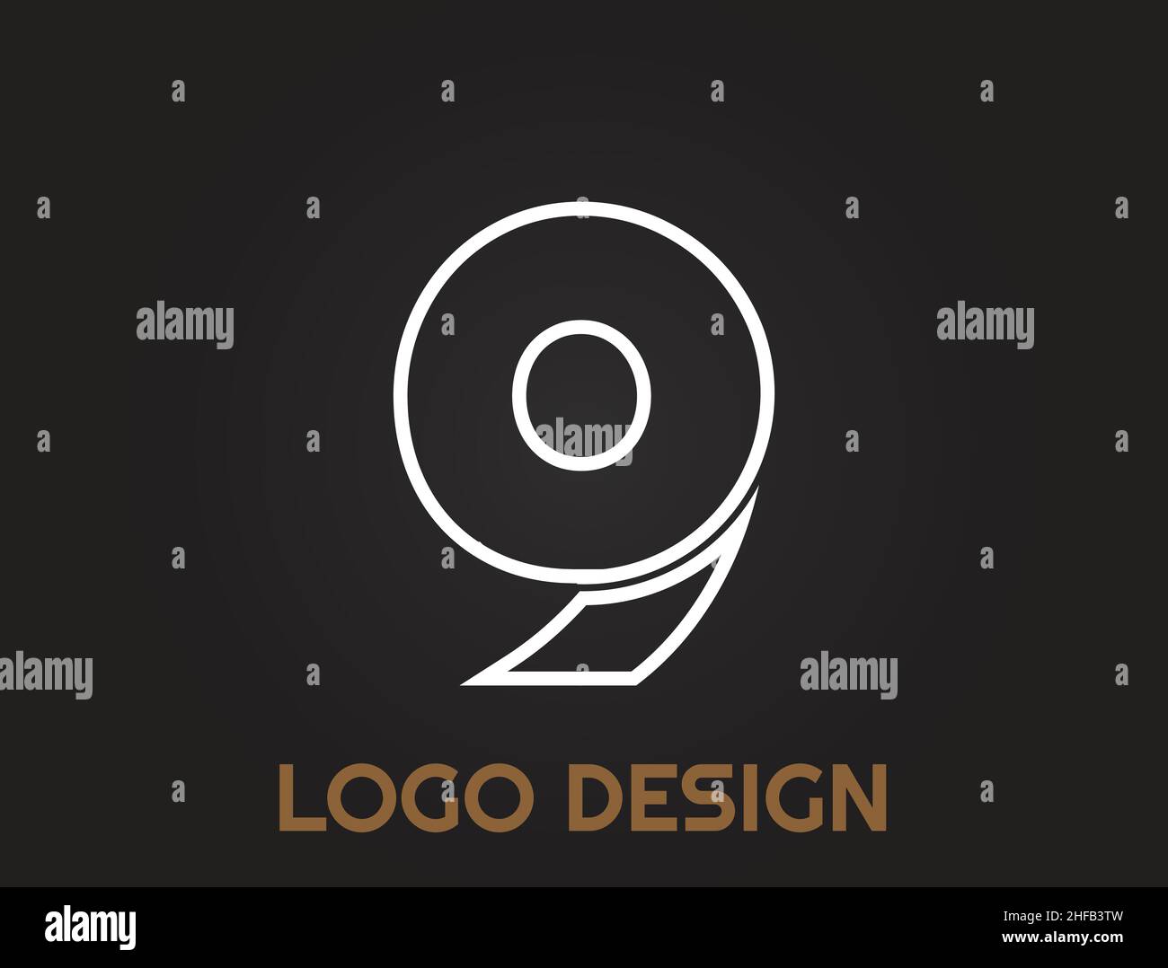 numbers in a beautiful design , logo design Stock Vector