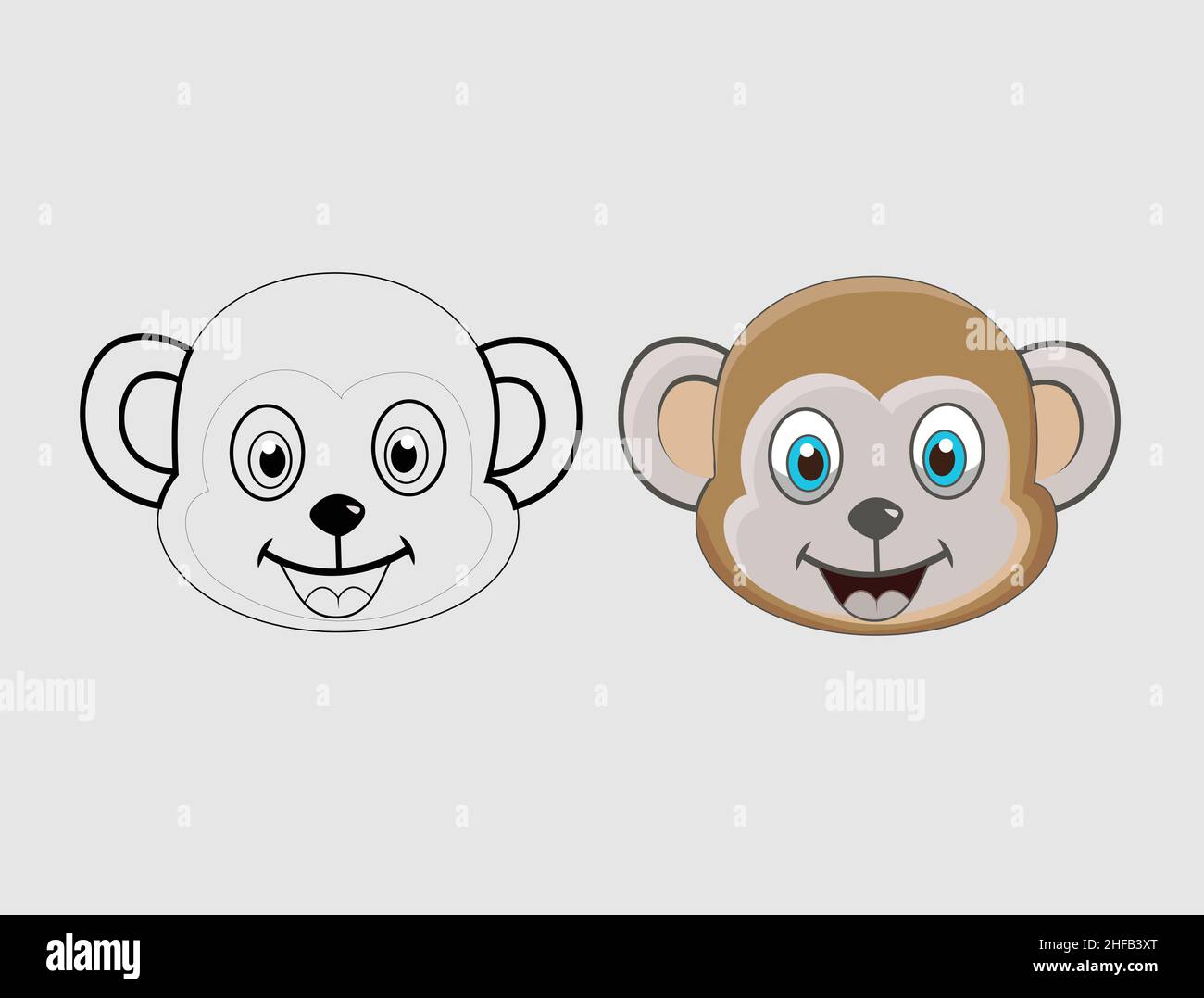 Cute monkey, with clear details Stock Vector