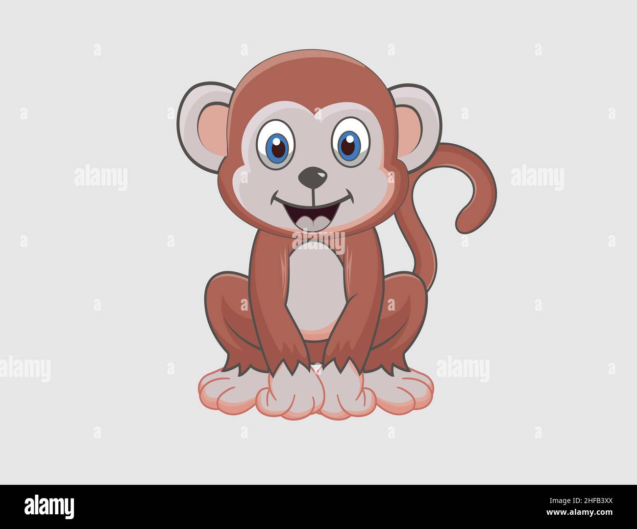 Cute monkey, with clear details Stock Vector