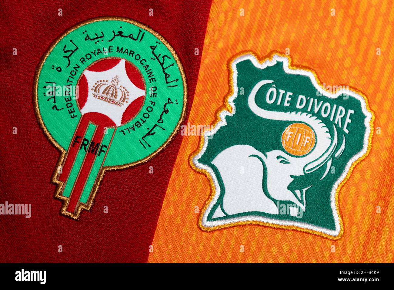 Close up of National Football team kit. Stock Photo