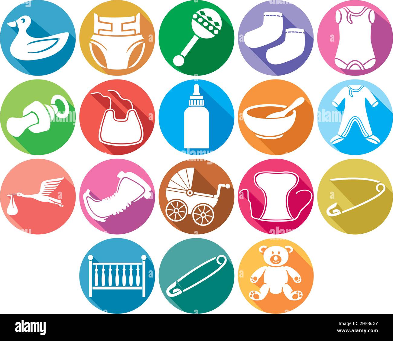 Baby flat icons collection vector illustration Stock Vector