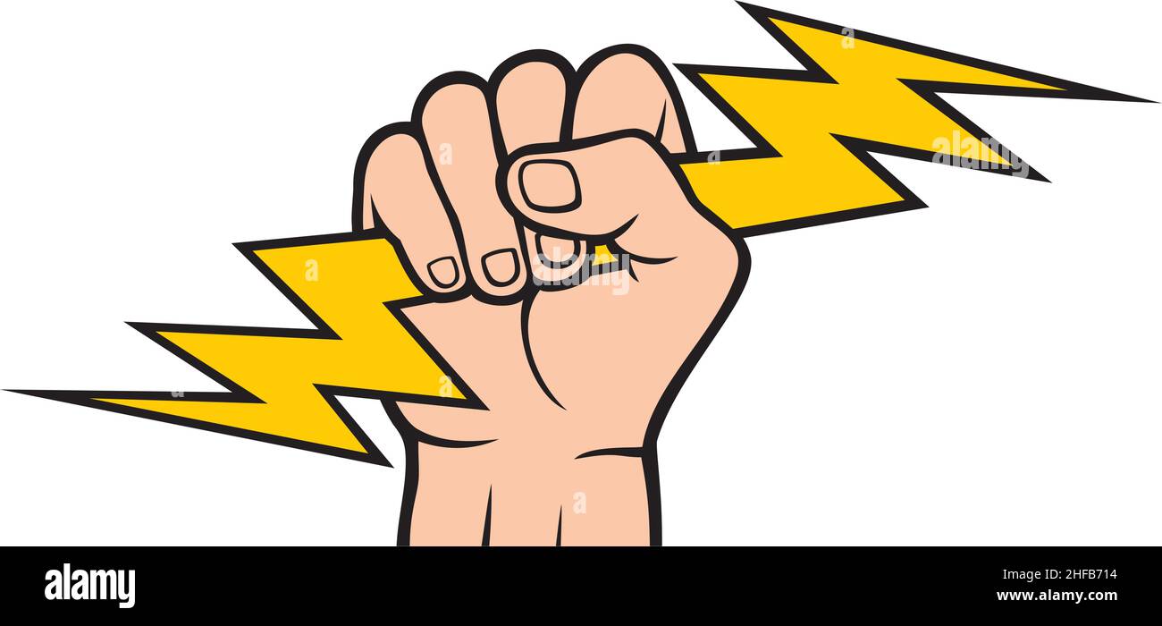 Hand Holding Lightning Bolt (Fist) vector illustration Stock Vector Image &  Art - Alamy