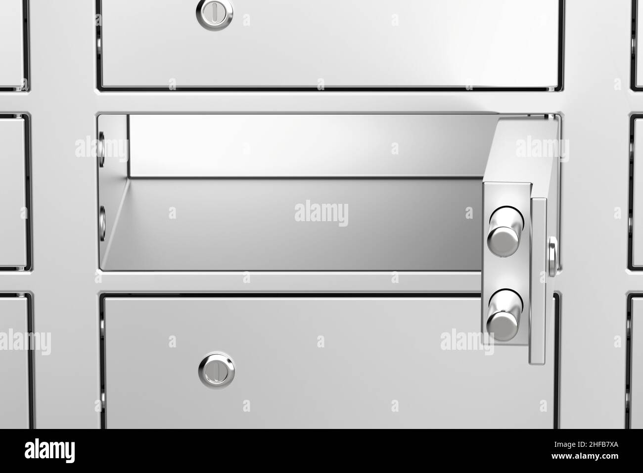 Empty bank safe deposit box2 Stock Photo Alamy