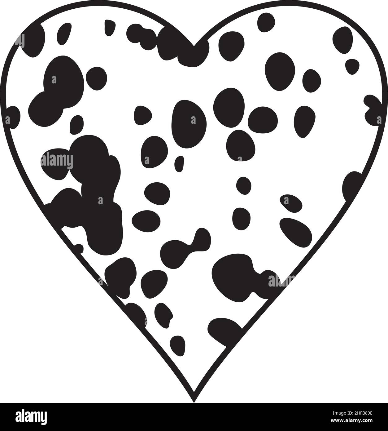 Dalmatians spots heart layered design vector illustration Stock Vector