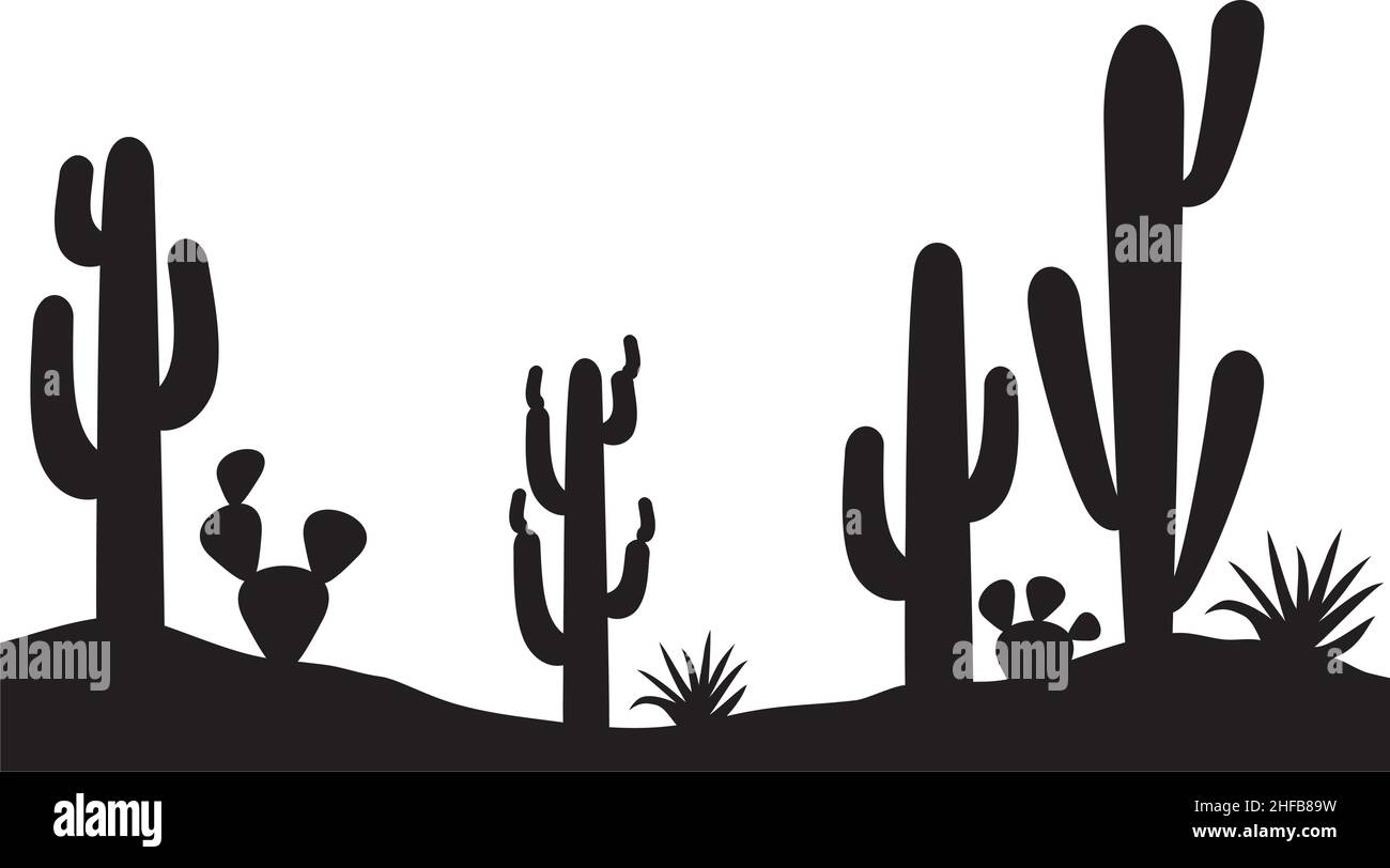 Desert landscape with cactus and plants vector illustration Stock Vector  Image & Art - Alamy