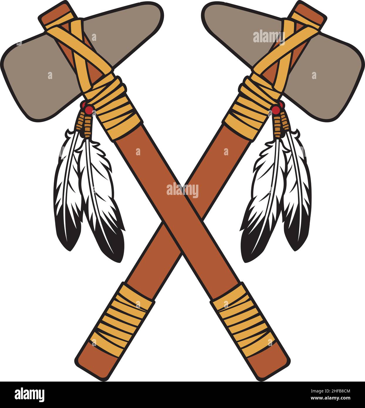 Crossed native American tomahawk vector illustration Stock Vector Image