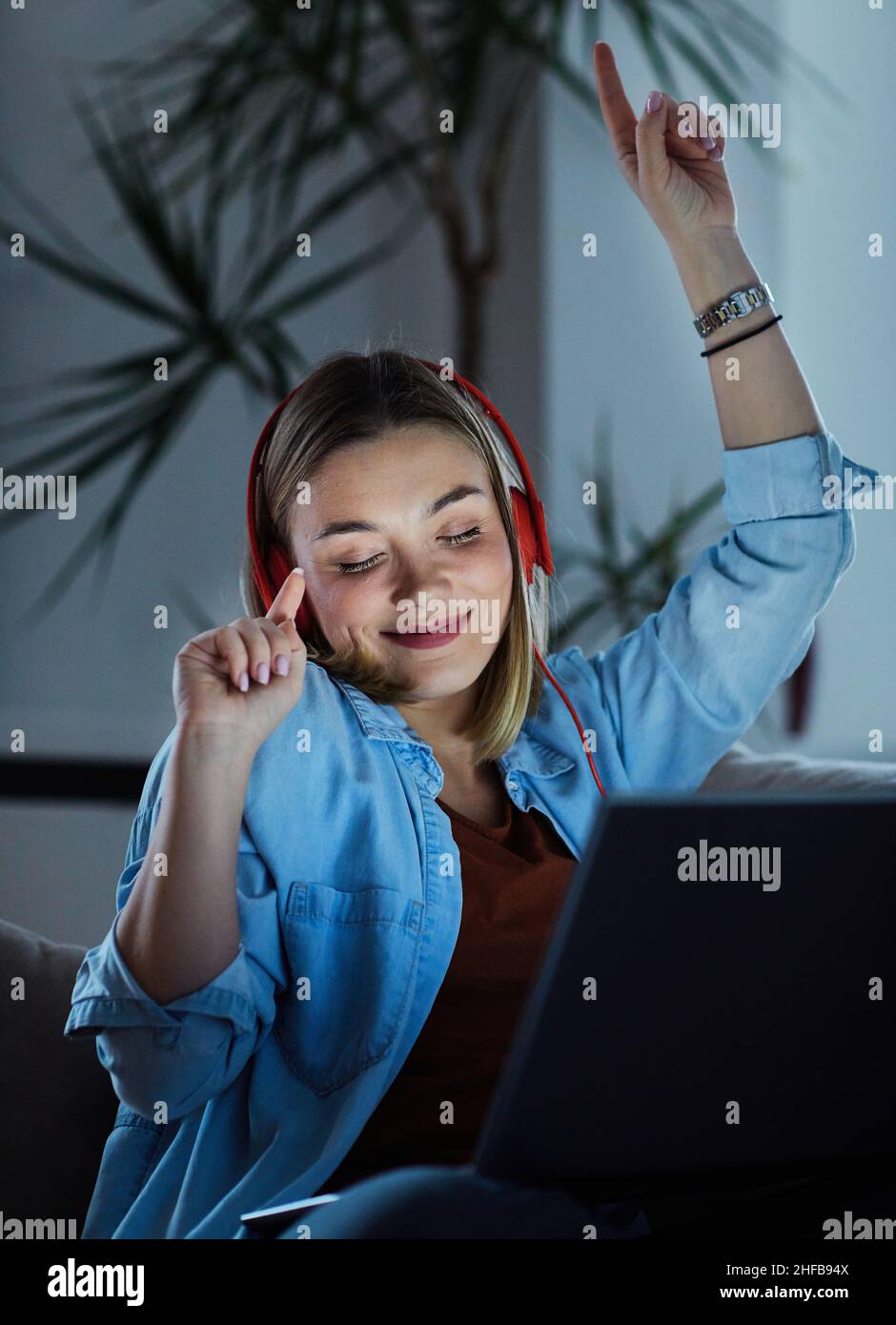 earphone music earphones girl night listening young adult happy audio