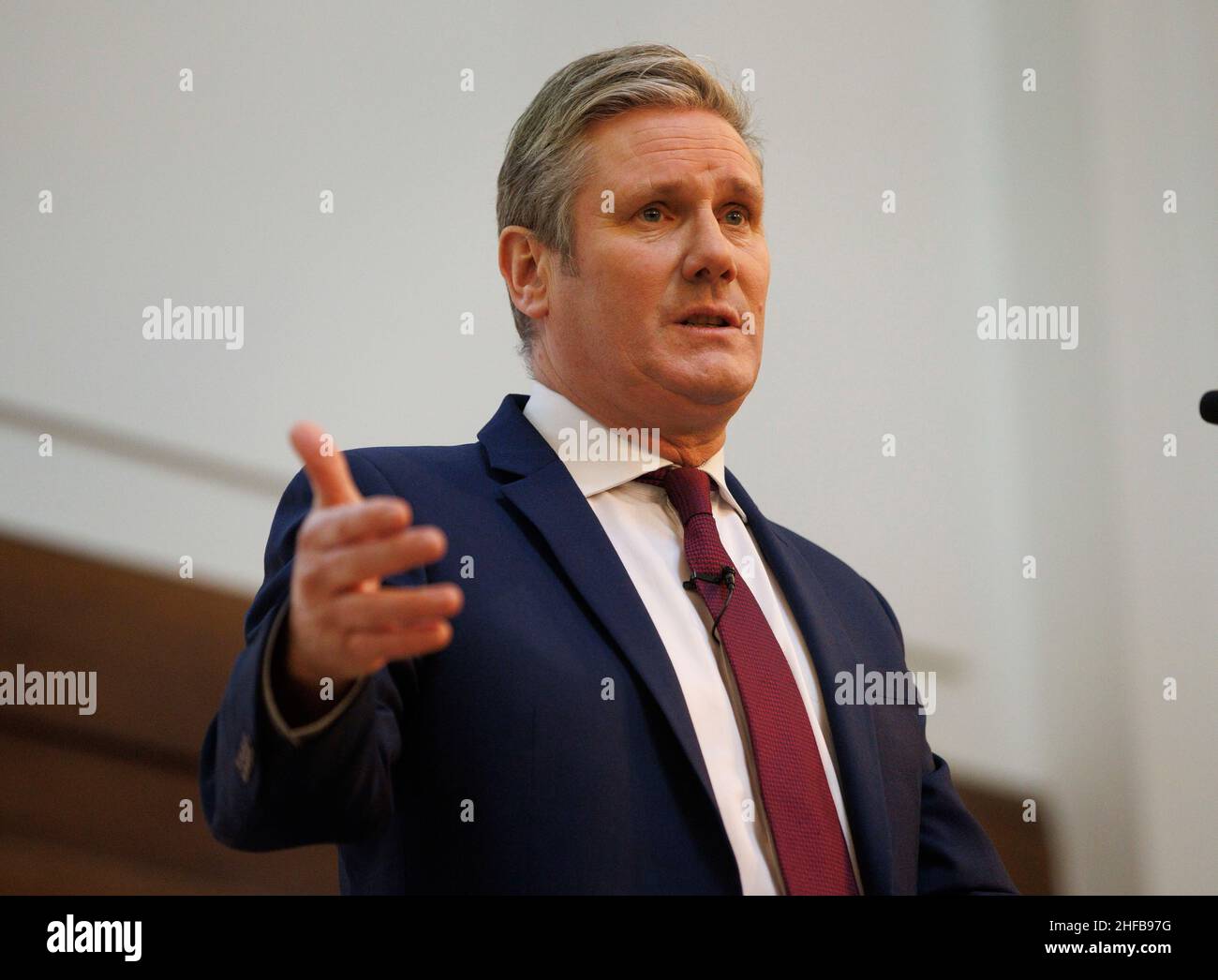 London, UK. 15th Jan, 2022. Labour Leader, Sir Keir Starmer, gives his keynote speech to The Fabian Society. He talked about the parties at Downing Street and pointed the finger at the Prime Minister, Boris Johnson, who admitted being at one of the parties in March 2020. The rest of the country was observing strict lockdown. Credit: Mark Thomas/Alamy Live News Stock Photo